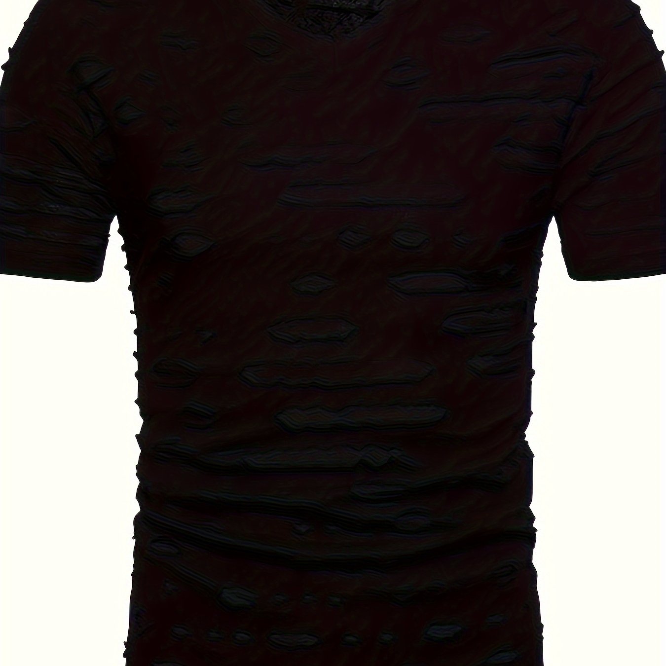 HookUpCo. Men's Casual Ripped V-Neck Tee for Everyday Wear