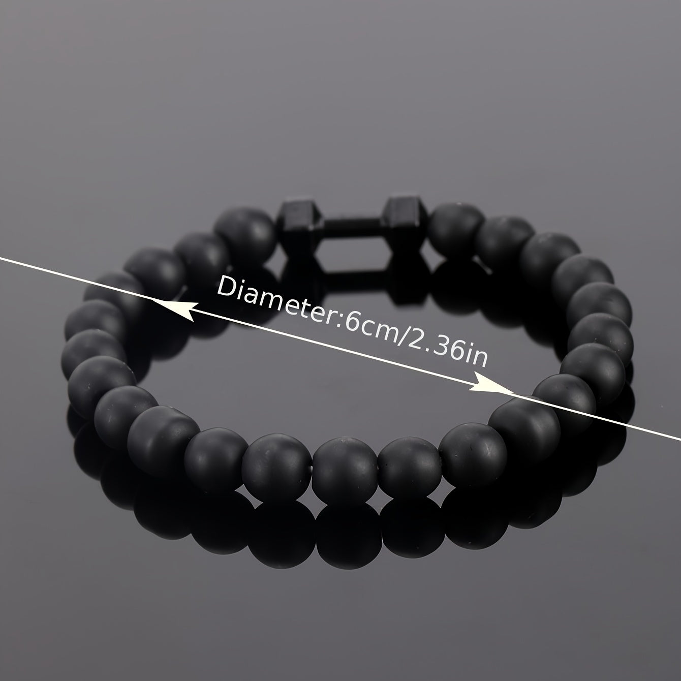 Frosted Bead Dumbbell Bracelet - Elevate Your Masculine Style