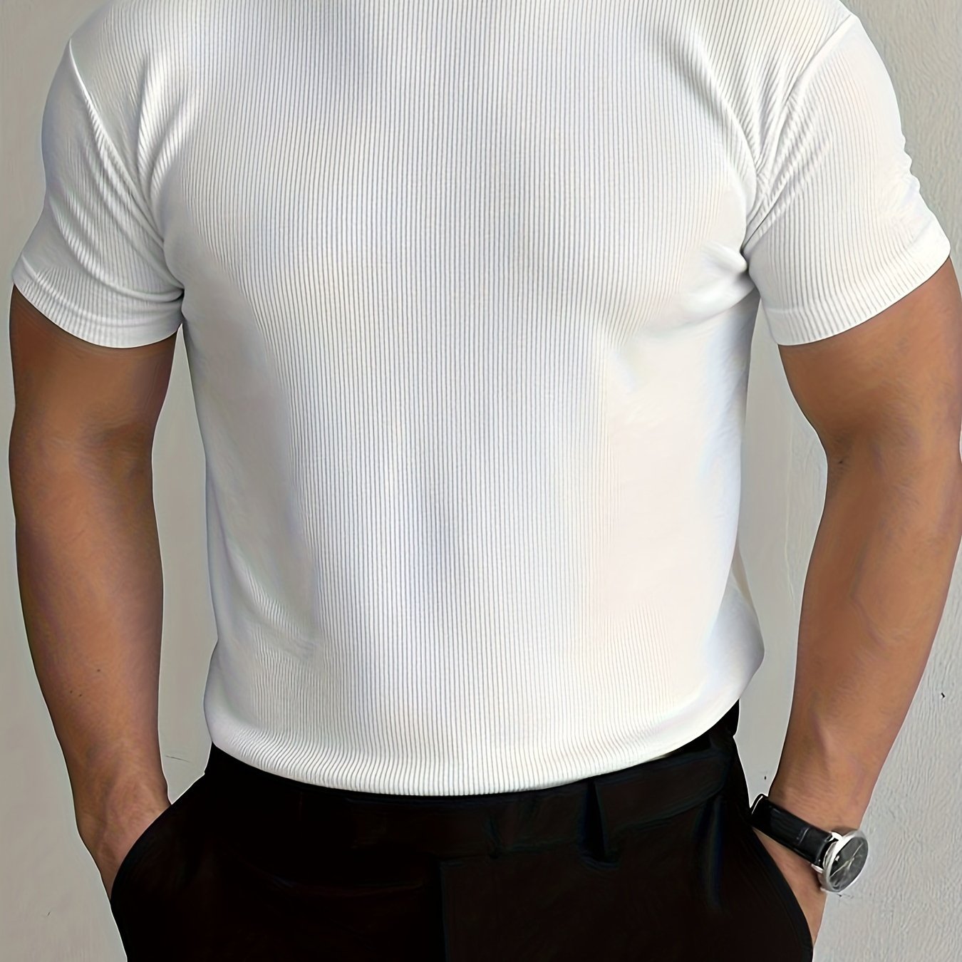 Summer Slim-Fit Crew Neck Tee for Active Men’s Wear