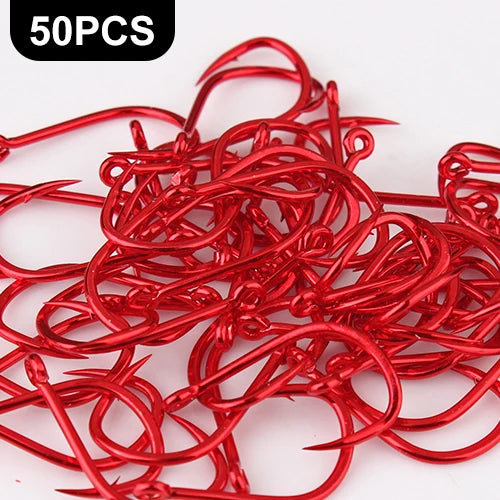HookUpCo. High Carbon Fishing Hooks Set 100pcs