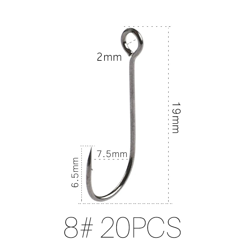 HookUpCo. Carbon Steel Fishing Hooks, 20pcs Set - HookUpCo.