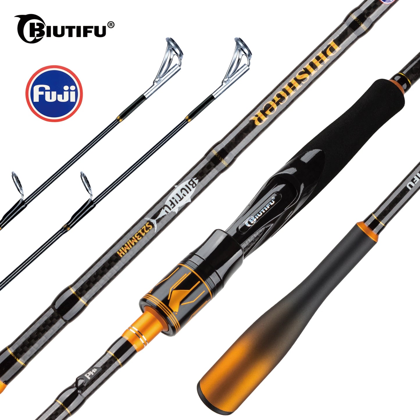 T1000 Carbon Fishing Rods with Fuji Guides, 1.8-2.7m Length