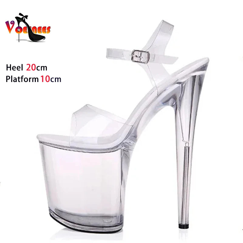 Luxury High Heel Crystal Platform Sandals for Women