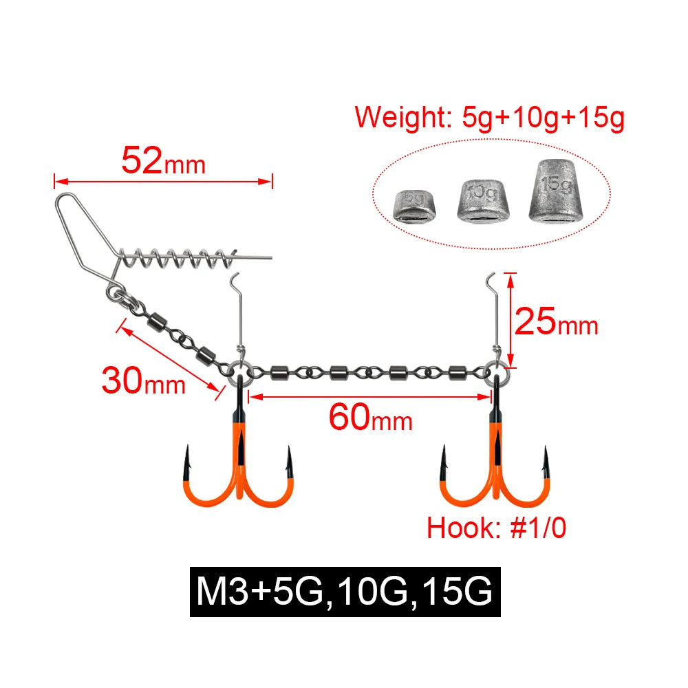 HookUpCo. UV Painted Pike Fishing Stinger Rig - HookUpCo.