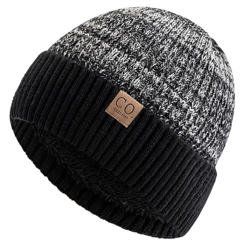 Two-Tone Fur Lined Winter Beanie Hat