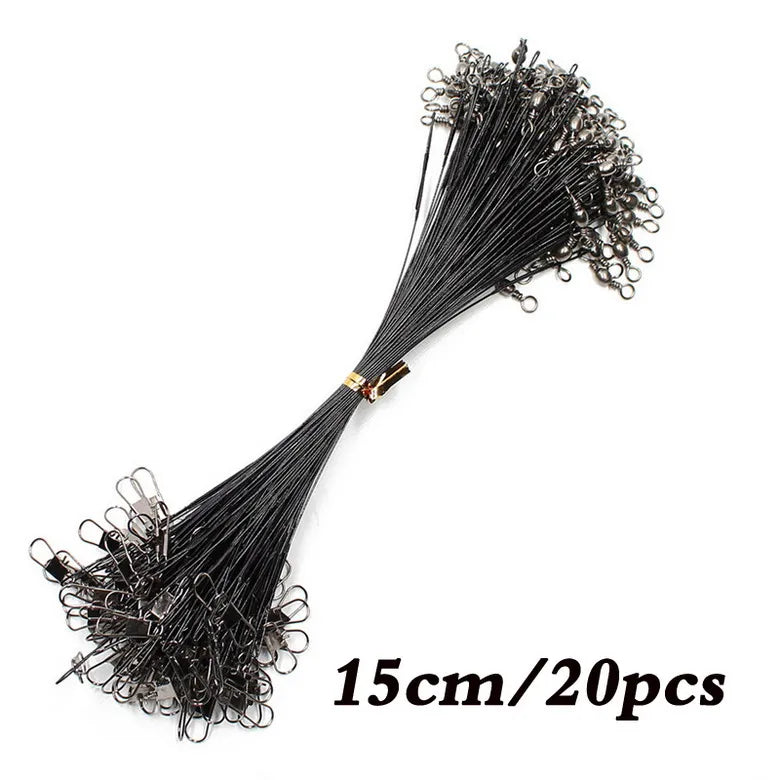 HookUpCo. Steel Fishing Leader with Swivel 30cm - HookUpCo.