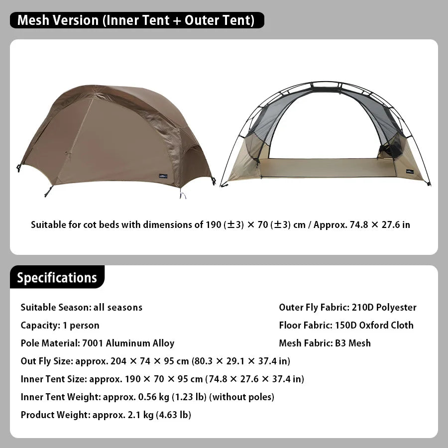 HookUpCo. Ultra-Light Waterproof Camping Cot Tent - HookUpCo.