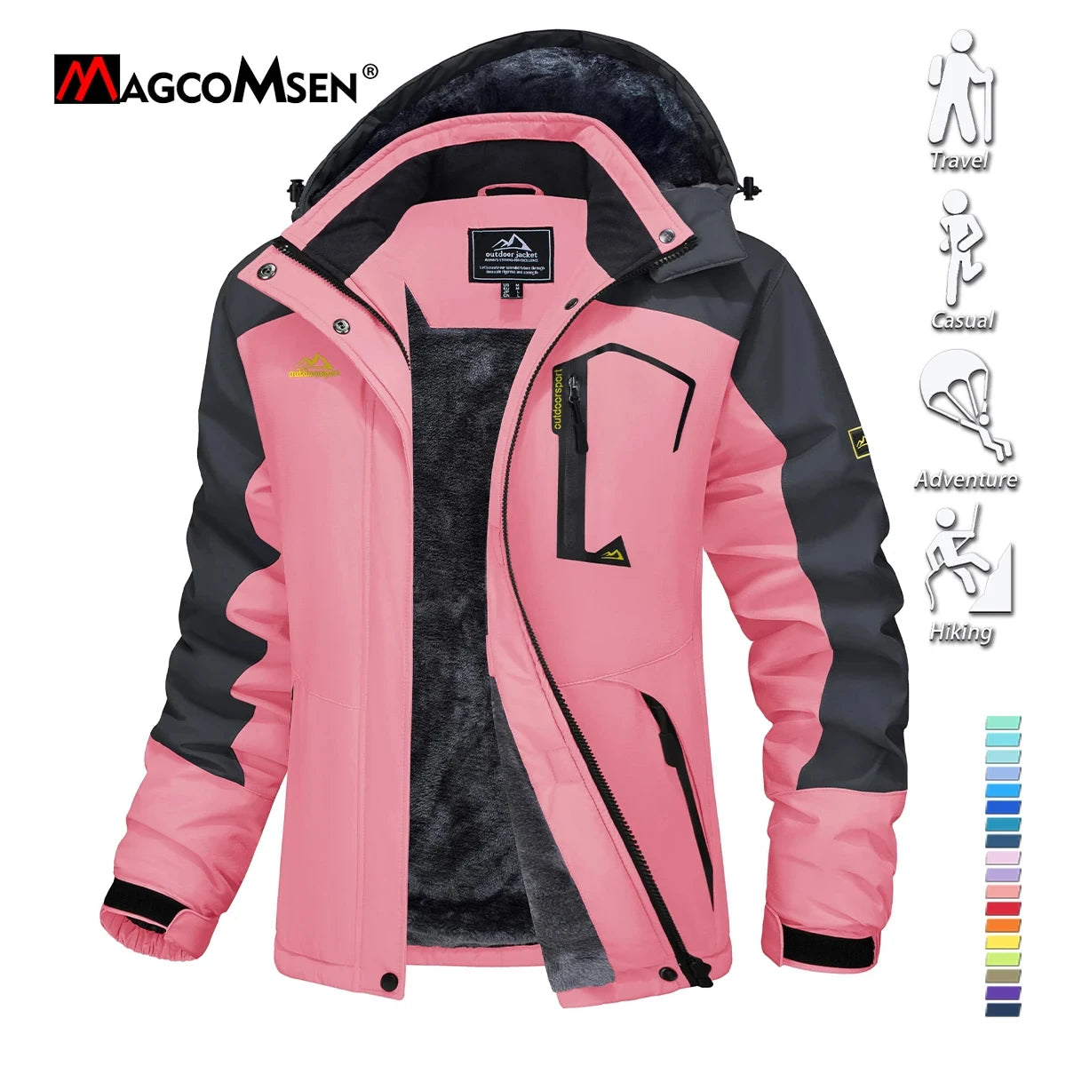 HookUpCo. Women's Thermal Ski Jacket - Windproof & Warm