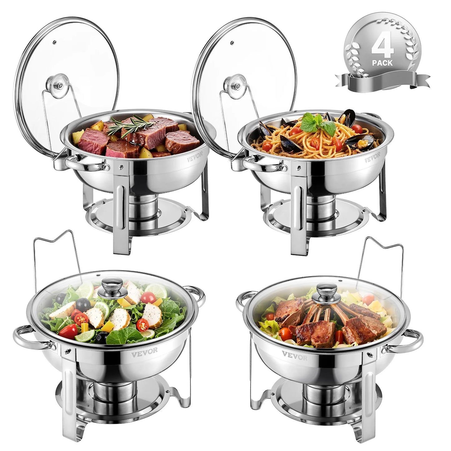 HookUpCo. 5 Qt Stainless Steel Chafing Dish Set for Catering