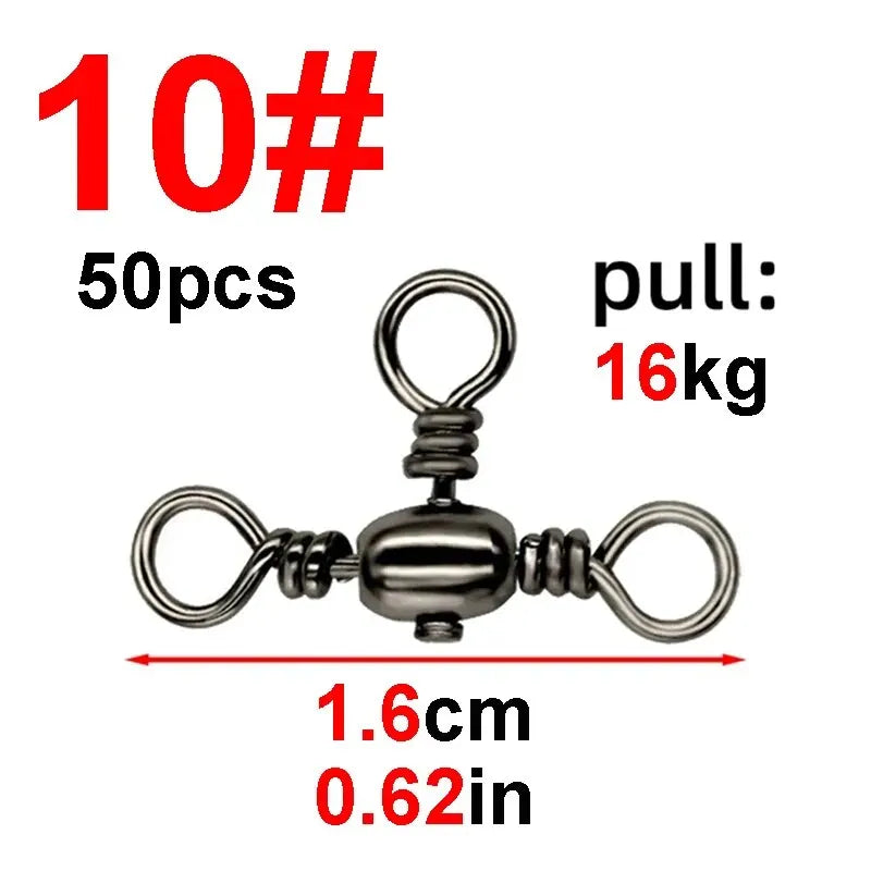 HookUpCo. 50-Piece T-Swivel Fishing Connectors