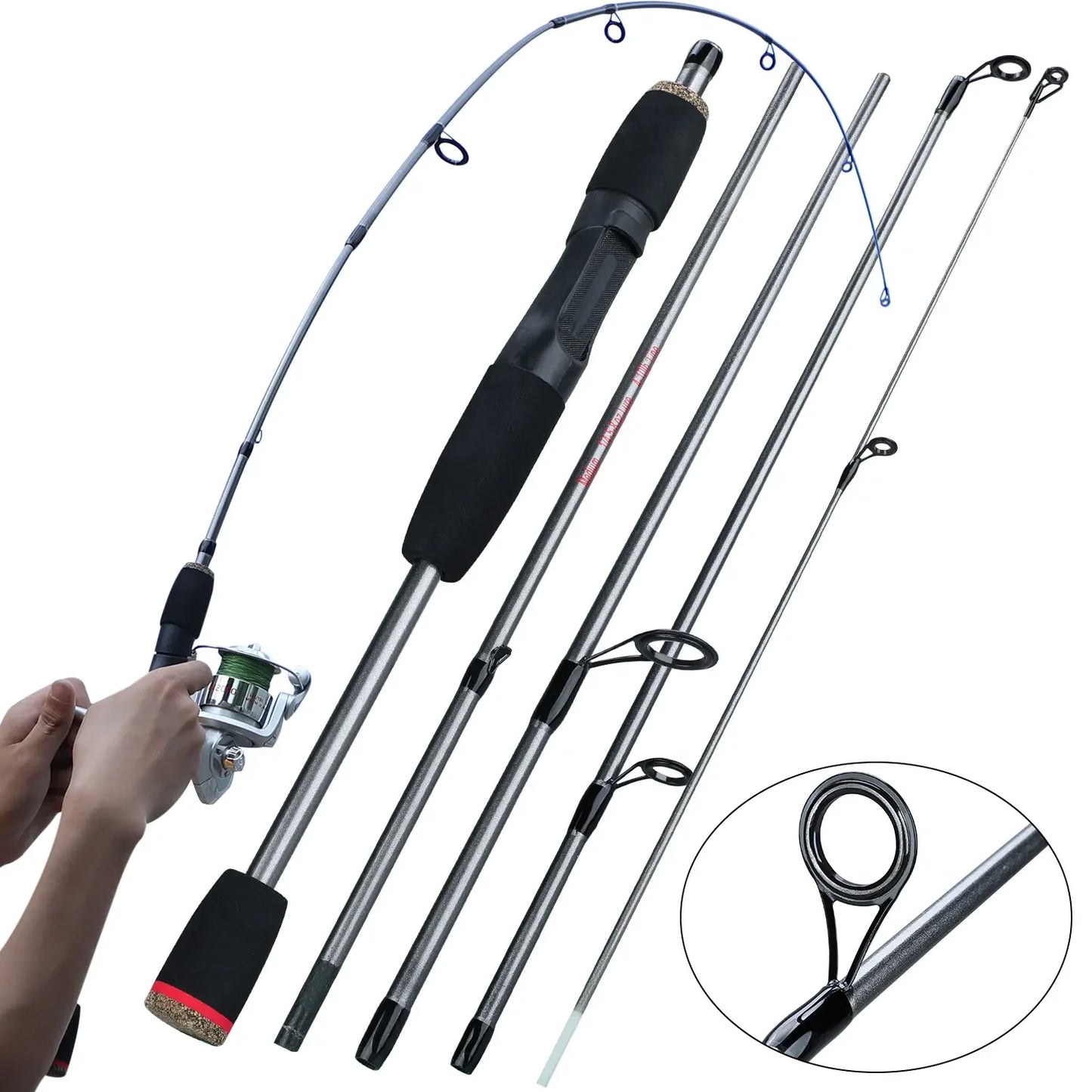 HookUpCo. 1.7m Spinning Fishing Rod for Travel - HookUpCo.