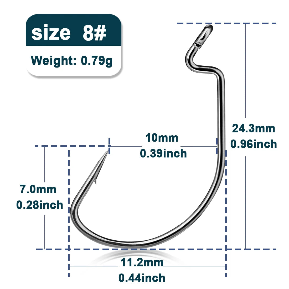 HookUpCo. Wide Gap Worm Fishing Hooks Set - HookUpCo.