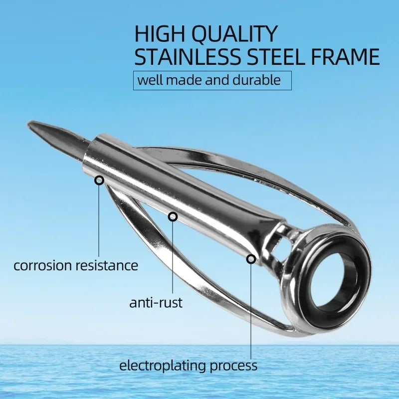 Anti-Tangle Fishing Rod Tip Guide Rings Set
