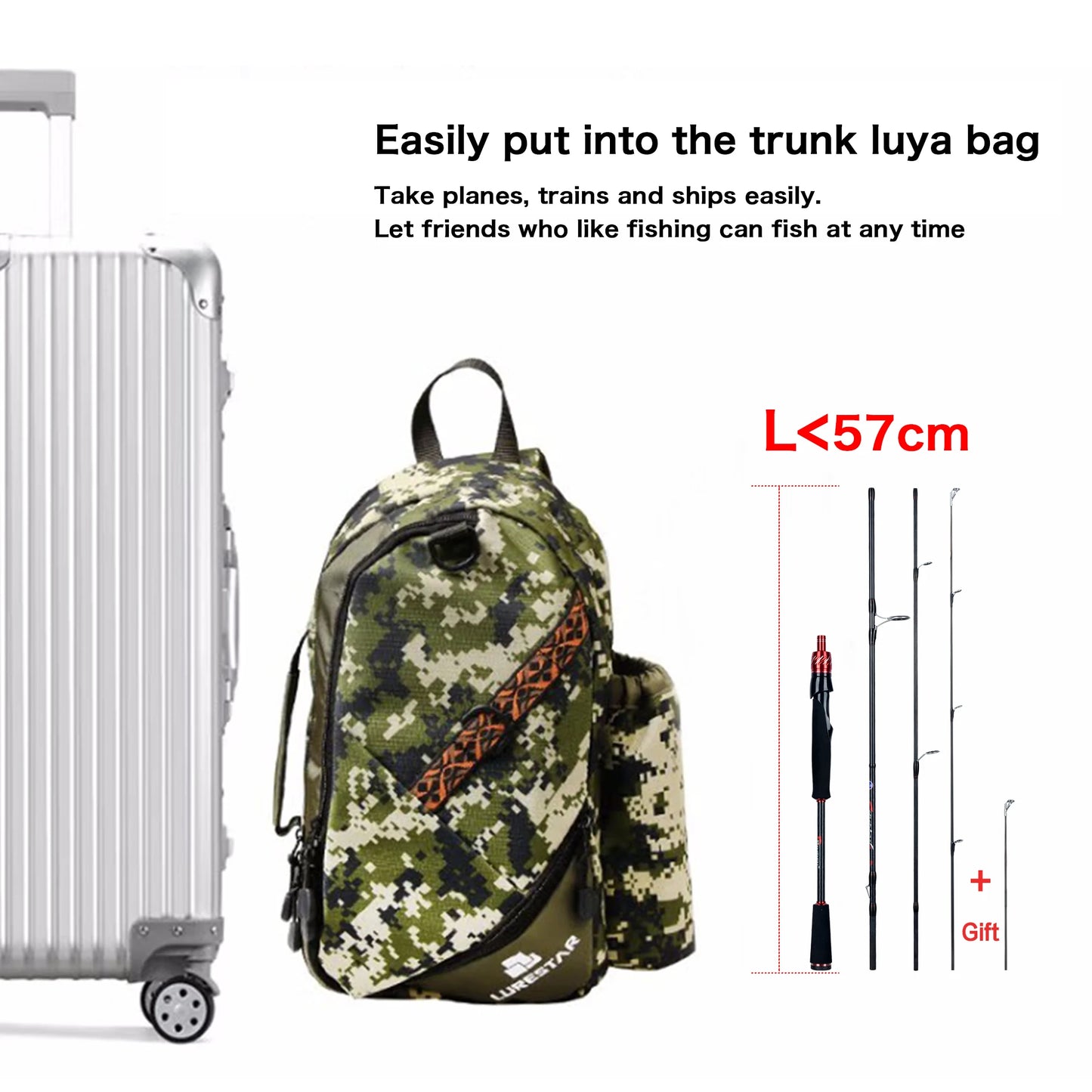 HookUpCo. Travel Carbon Fishing Rod 1.8-3.0m - HookUpCo.