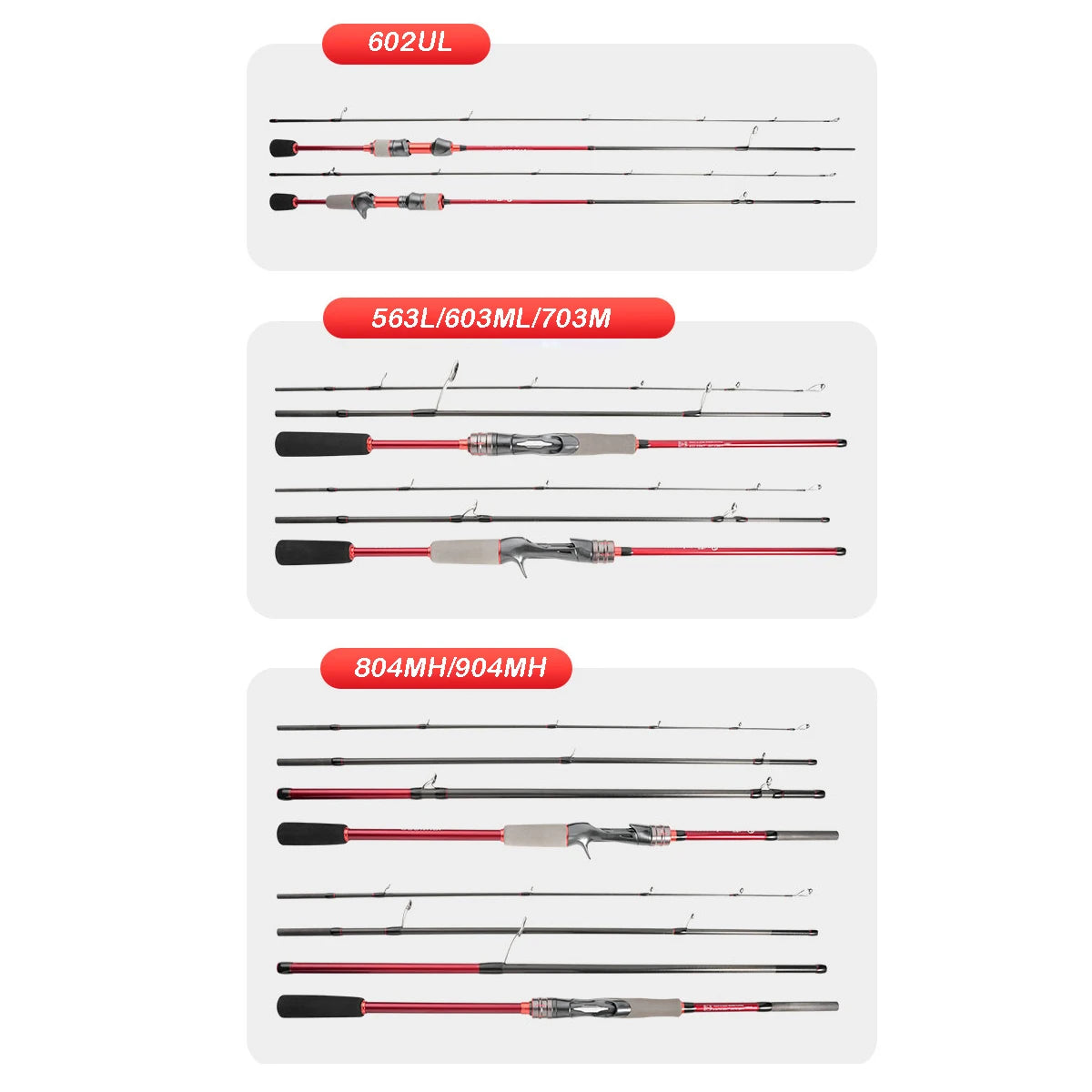 HookUpCo. Long Casting Travel Fishing Rod 1.68m-2.7m - HookUpCo.