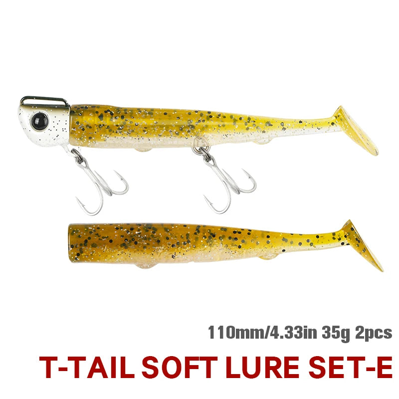 HookUpCo. 110mm Long Casting Soft Lure Set