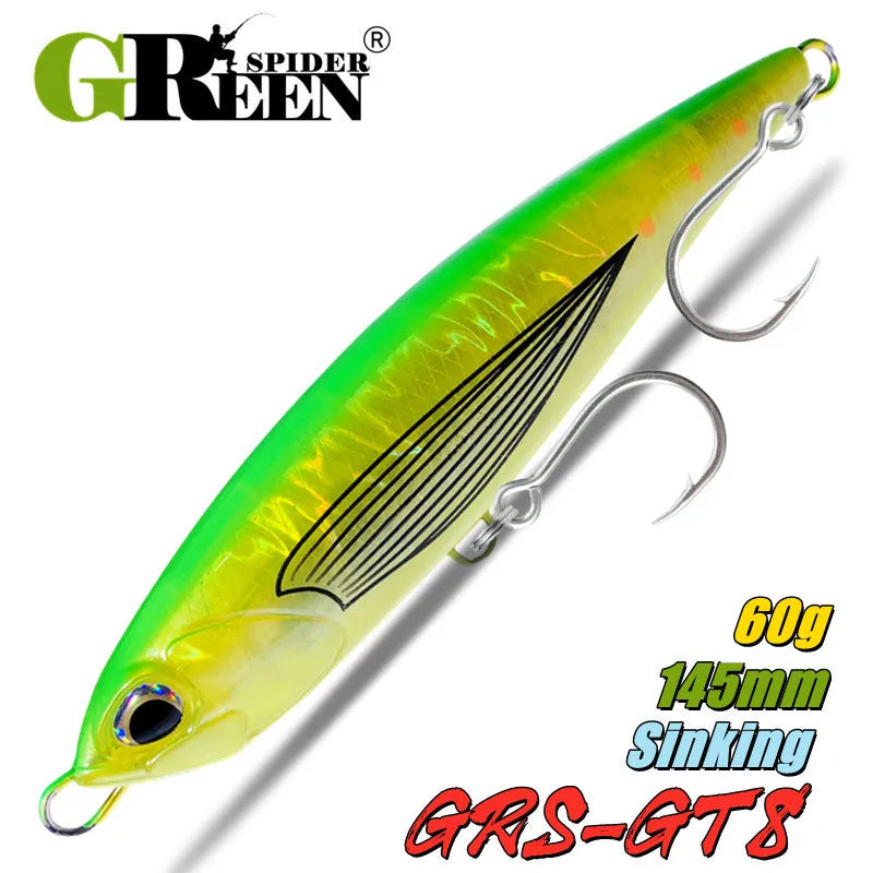 HookUpCo. GreenSpider 145mm Sinking Fishing Lure for Tuna