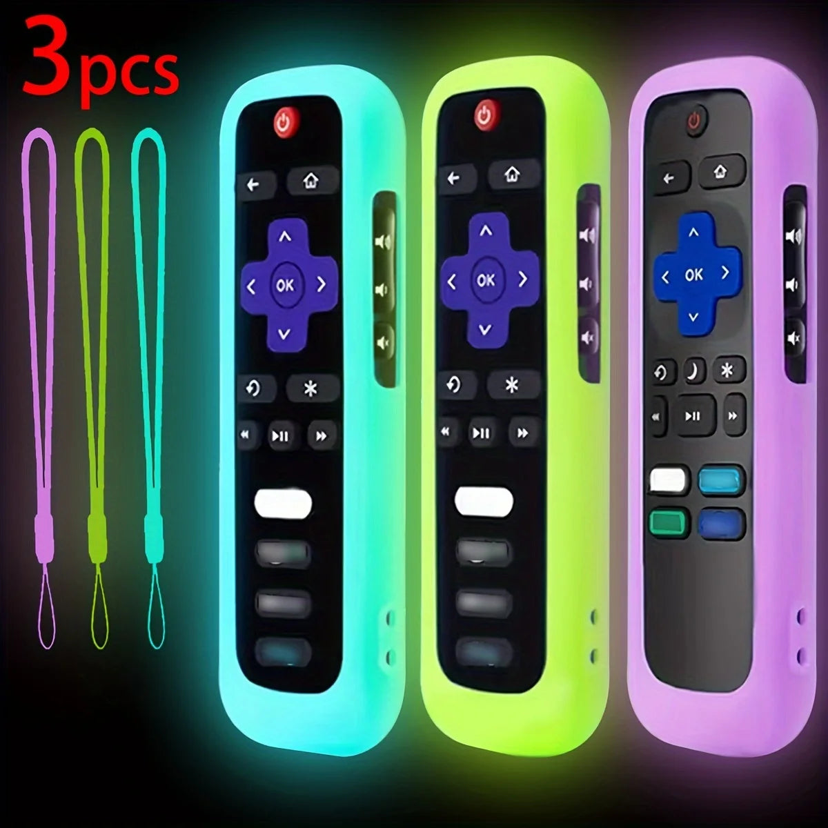 HookUpCo. Luminous Silicone Remote Control Set for TCL TVs