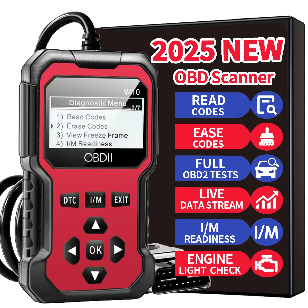 HookUpCo. OBD2 Scanner for Engine Diagnostics