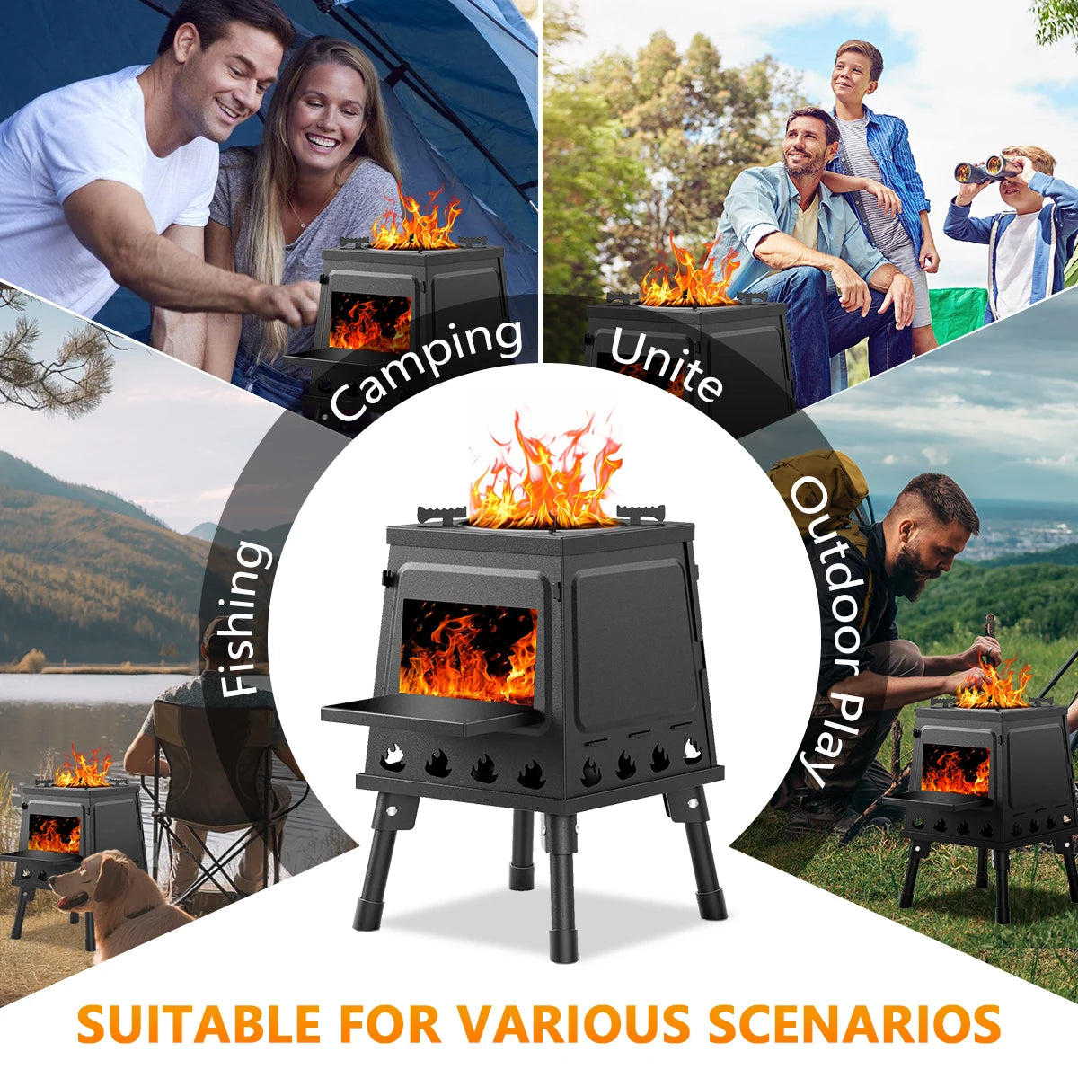 Portable Cast Iron Wood Stove