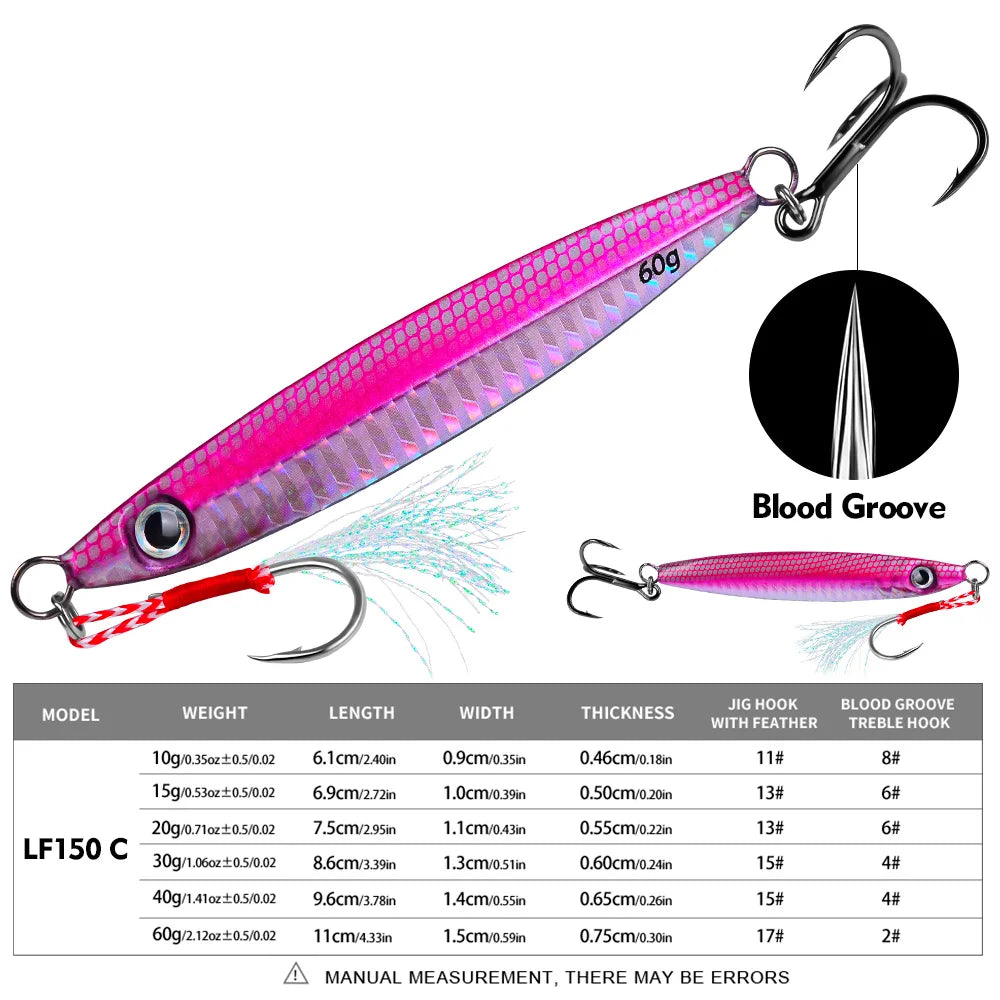 Durable Bionic Metal Jig for Realistic Sea Fishing Action