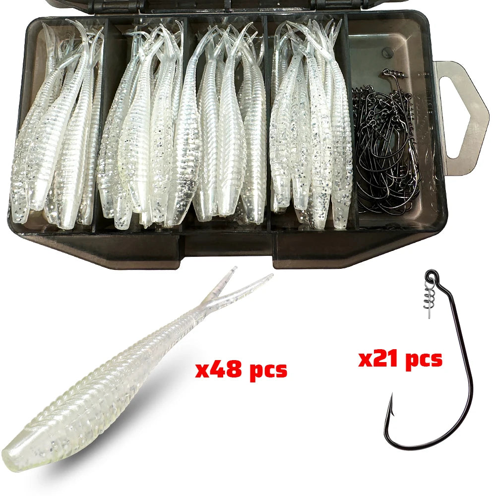 HookUpCo. 70-Piece Soft Lure Set - HookUpCo.