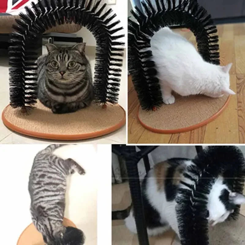 HookUpCo. Cat Grooming Arch with Scratching Pad