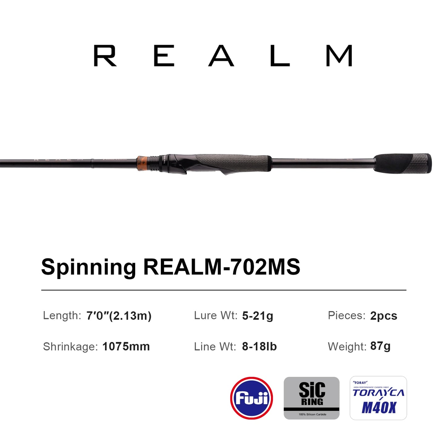 HookUpCo. Purelure Realm Bass Rod with Fuji Rings - HookUpCo.