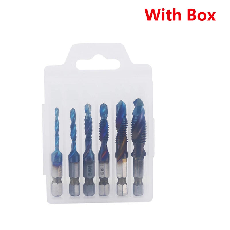 HookUpCo. Titanium Hex Shank Metric Tap Drill Bit Set