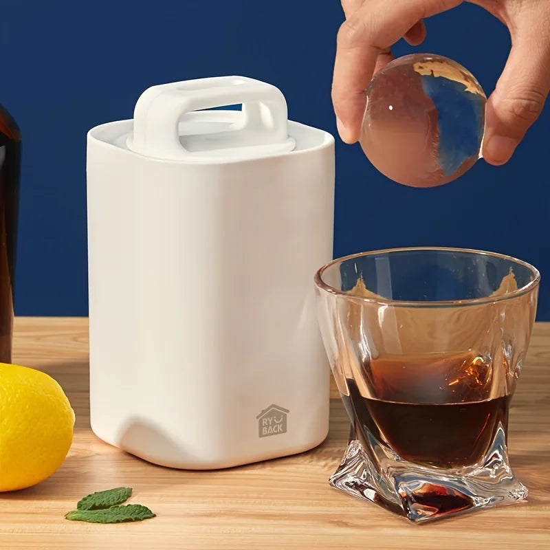 HookUpCo. Large Transparent Ice Ball Mold for Whiskey Enjoyment