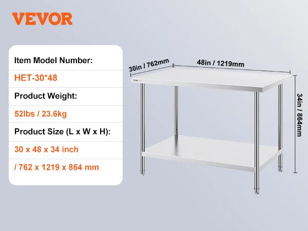 HookUpCo. Heavy Duty Prep Table