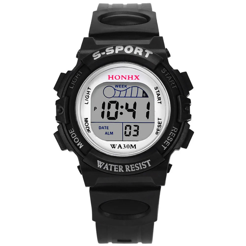 Waterproof LED Sports Watch for Kids with Alarm and Date
