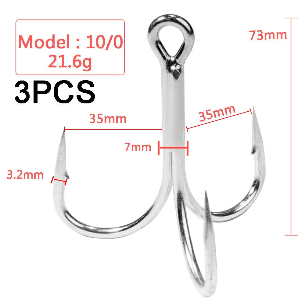 HookUpCo. Strong Carbon Steel Treble Hooks 1#-10/0# - HookUpCo.