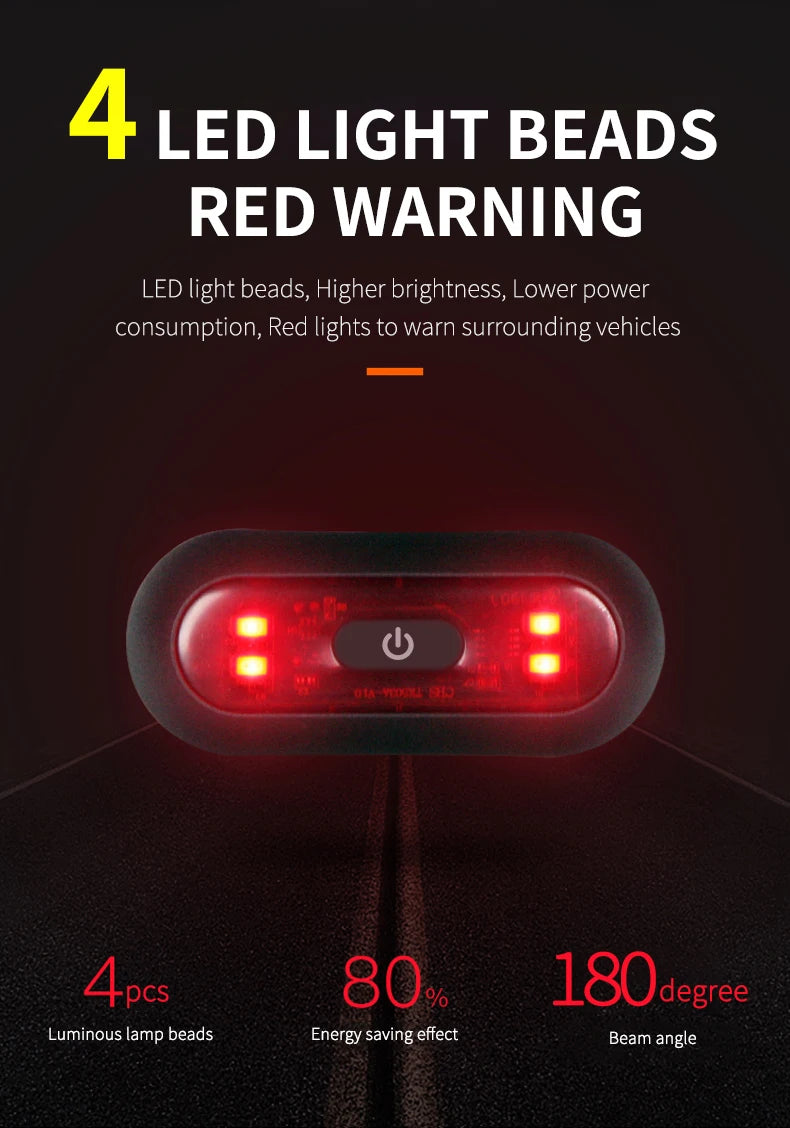 HookUpCo LED Bike Helmet Tail Light