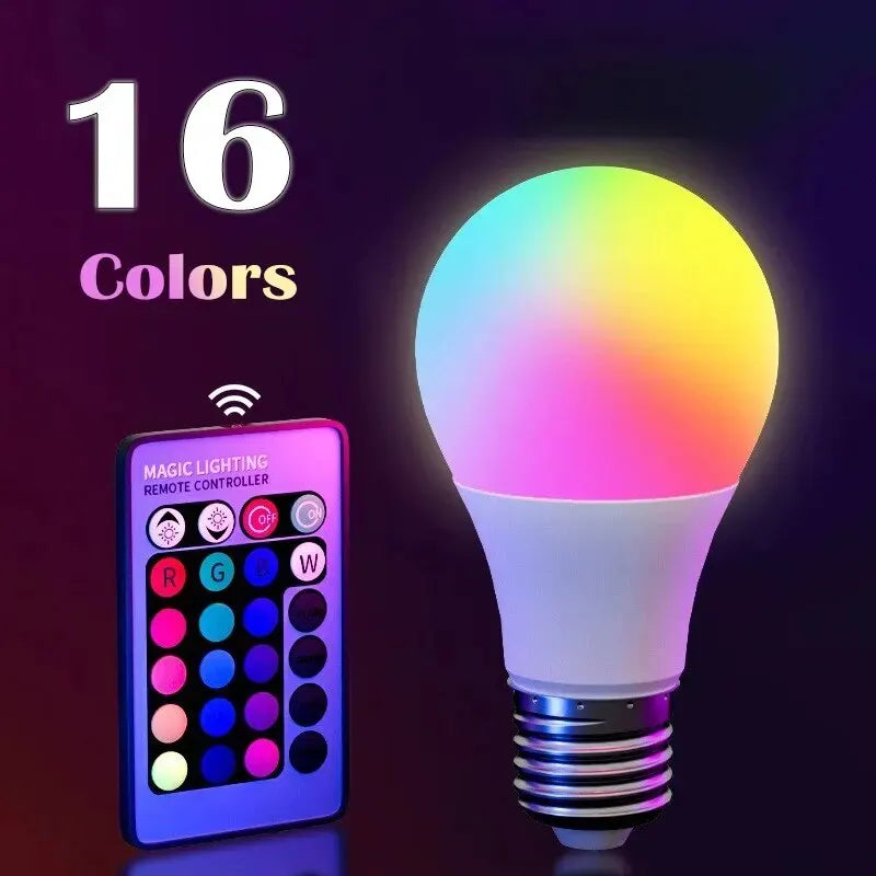 HookUpCo. Dimmable RGB LED Bulb with Remote Control