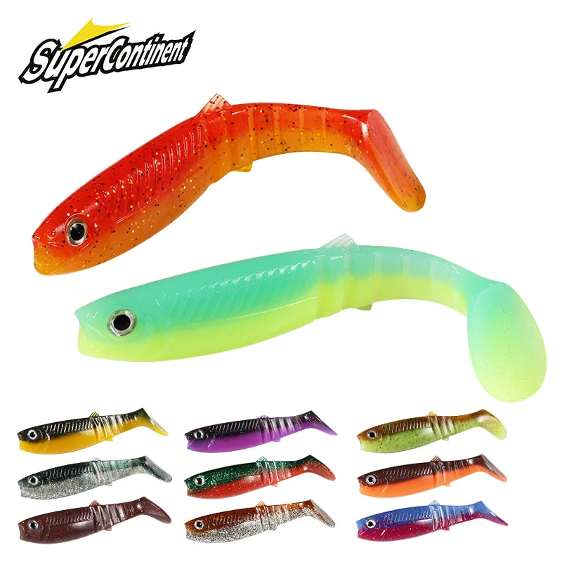 HookUpCo. 3D Color Bait for Fishing - Bicolor Smell T Tail