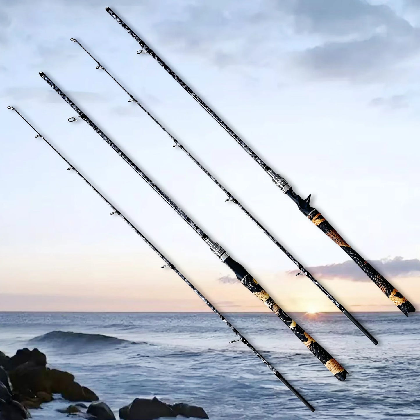 HookUpCo Heavy-Duty Fishing Rod for Larger Fish, 6.9Ft