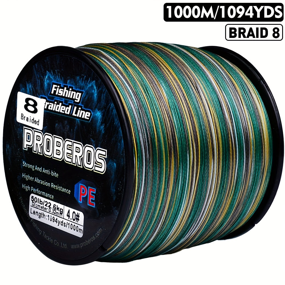 Durable 1000M Braided Fishing Line, Zero Stretch, 10-100Lb