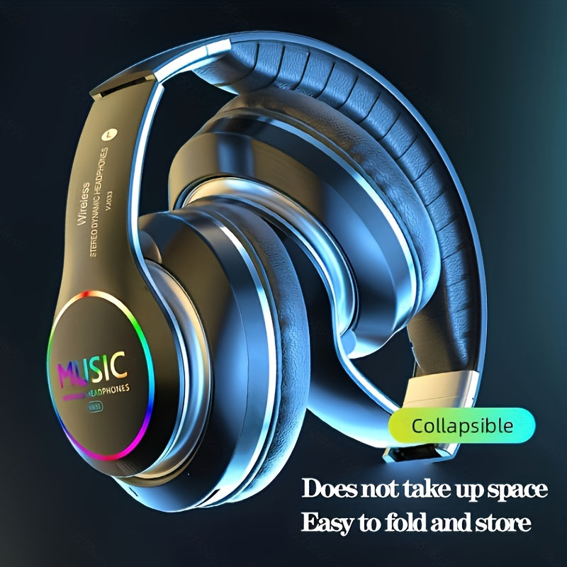 Lightweight Wireless Headphones with Deep Sound and Foldable Design