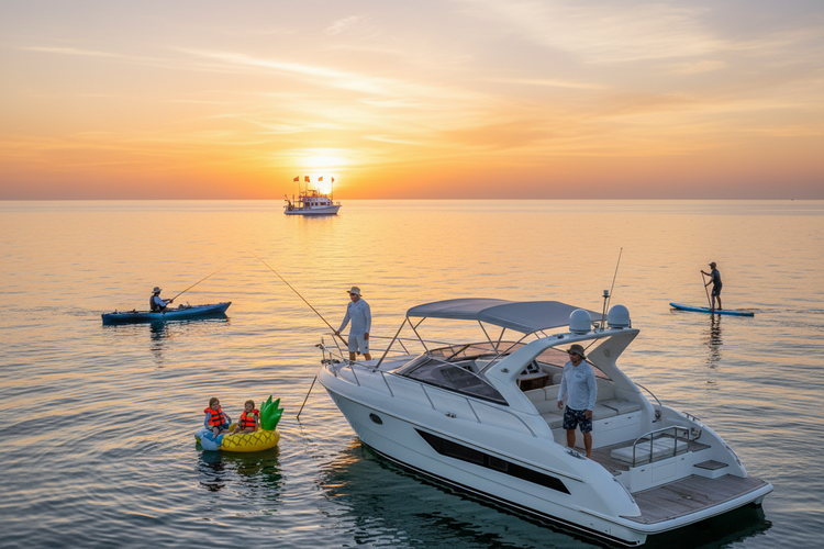 Water Sports Collection: boating, diving, fishing, surfing, kayaking, swimming, pool toys, general accessories.