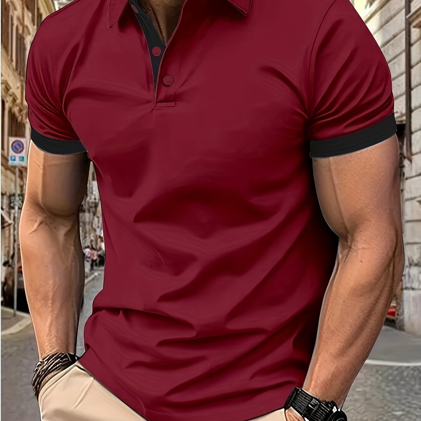 Breathable V-Neck Golf Shirt for Men - Summer Casual Wear