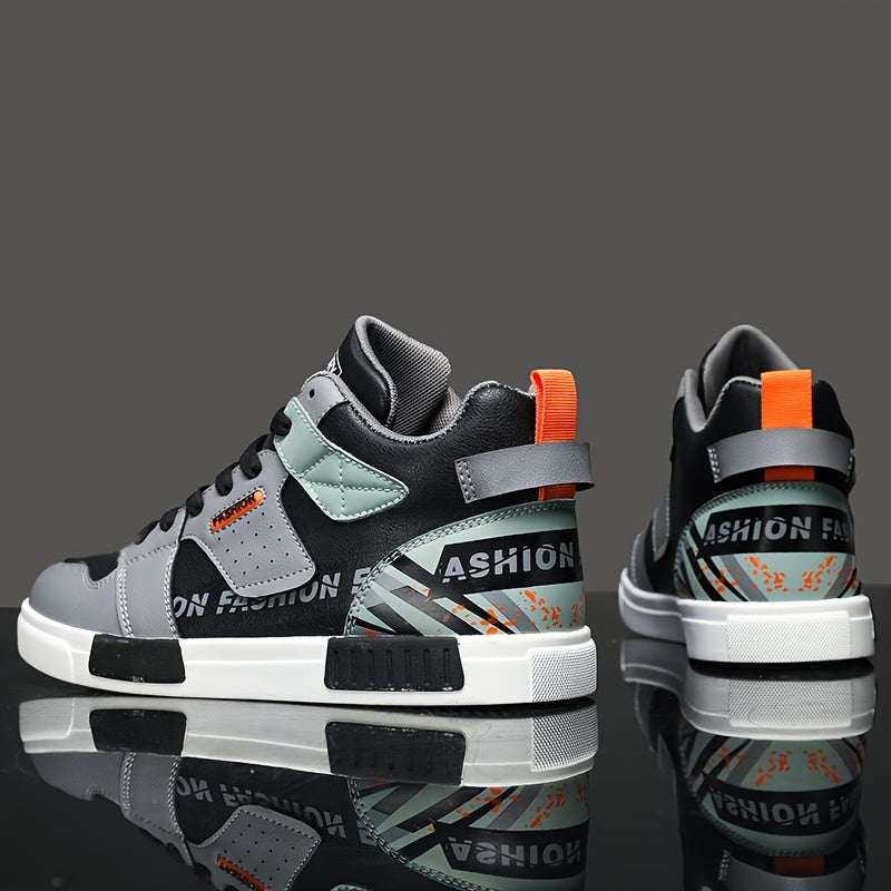 Fashion-Forward Skate Sneakers with Non-Slip Lace-Up Design