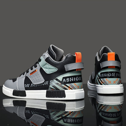 Fashion-Forward Skate Sneakers with Non-Slip Lace-Up Design