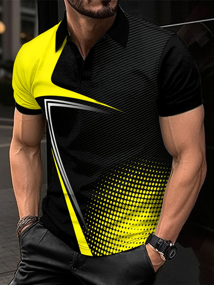 Summer Men's Lapel Golf T-Shirt for Active Leisure Wear