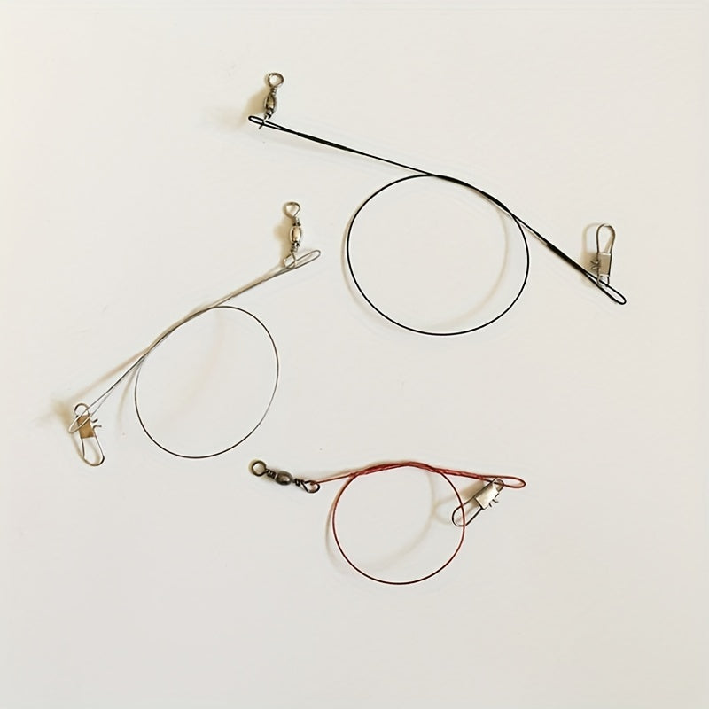 Durable Anti-Bite Steel Fishing Line with Swivel, 50-100pcs