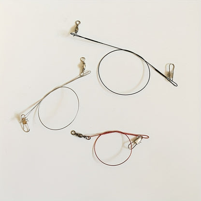 Durable Anti-Bite Steel Fishing Line with Swivel, 50-100pcs