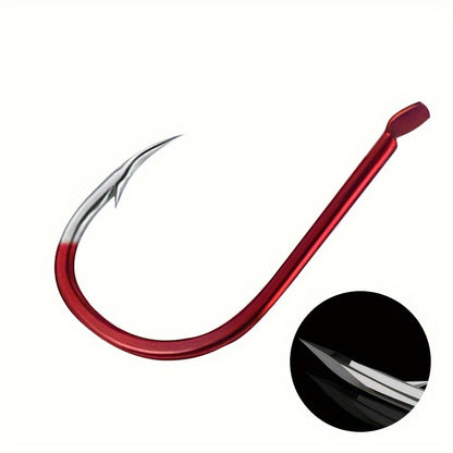 50 Carbon Steel Barbed Fish Hooks for Durable Fishing Trips