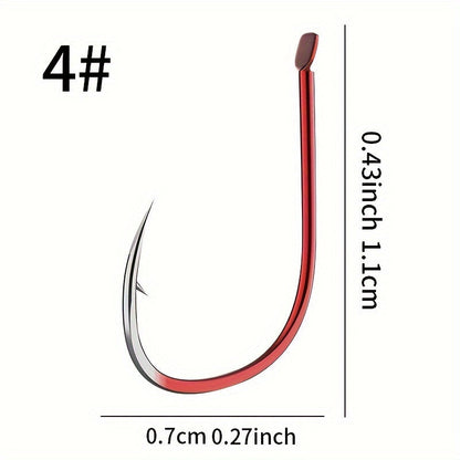 50 Carbon Steel Barbed Fish Hooks for Durable Fishing Trips