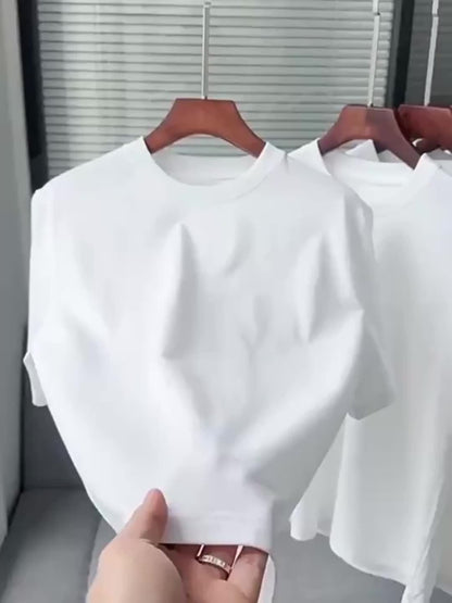 Men's Cotton Crew Neck Tee for Summer Comfort