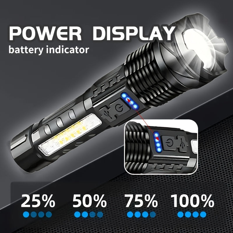 Rechargeable LED Torch with 2400mAh Battery for Outdoors